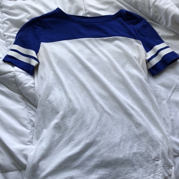 PINK white and royal blue T-Shirt - Picture 1 of 1